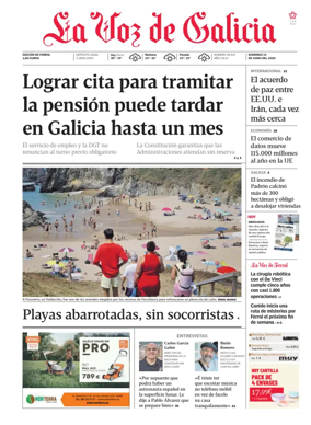 Cover of La Voz de Galicia (Ferrol)