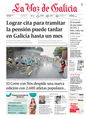 Cover of La Voz de Galicia (Lugo)