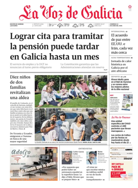 Cover of La Voz de Galicia (Ourense)