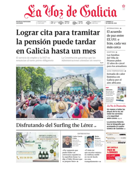 Cover of La Voz de Galicia (Pontevedra)