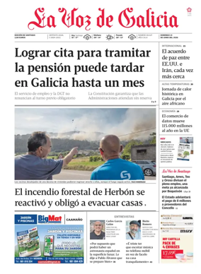 Cover of La Voz de Galicia (Santiago)