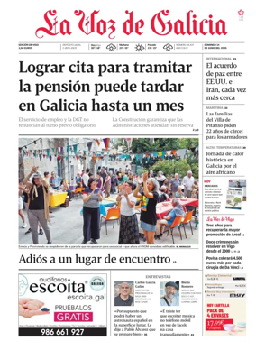 Cover of La Voz de Galicia (Vigo)