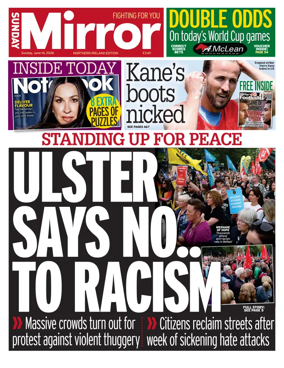 Cover of Sunday Mirror (Northern Ireland)
