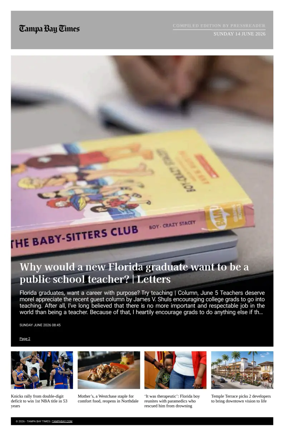 Cover of Tampa Bay Times TFP