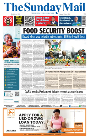 Cover of The Sunday Mail (Zimbabwe)