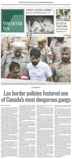 Cover of Vancouver Sun
