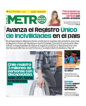 Cover of Publimetro Chile