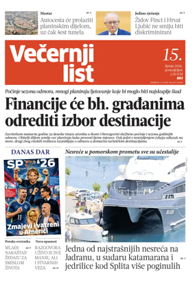 Cover of Vecernji list BiH
