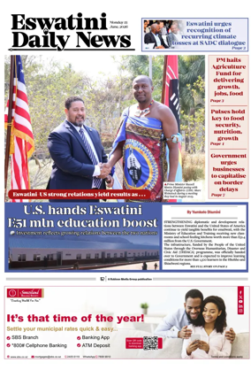 Cover of Eswatini Daily News