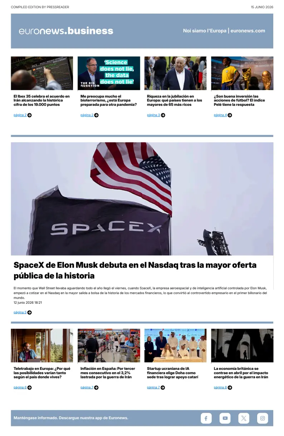 Cover of Euronews Business (Spanish) Compiled Edition