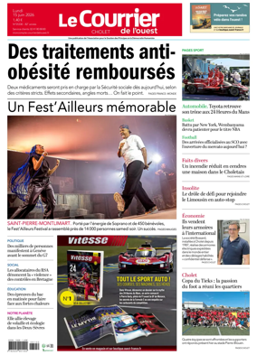 Cover of Le Courrier de l’Ouest (Cholet)