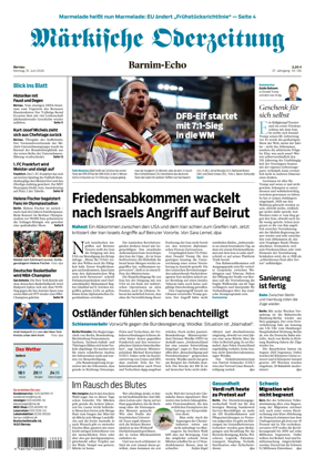 Cover of Markische Oderzeitung Bernau
