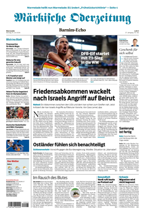 Cover of Markische Oderzeitung Eberswalde
