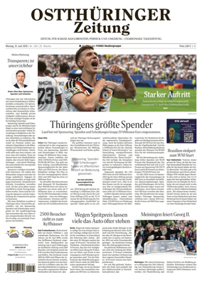 Cover of Ostthuringer Zeitung (Posneck)