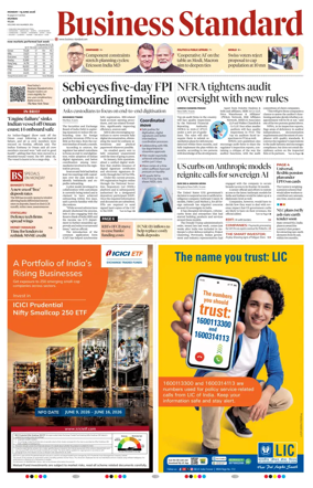 Cover of Business Standard