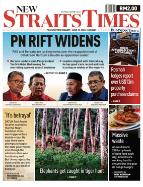 Cover of New Straits Times