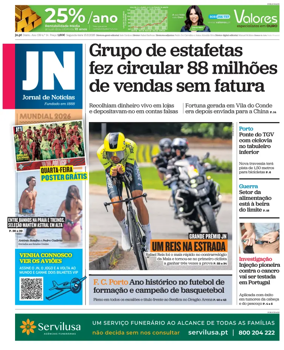 Cover of Jornal de Noticias