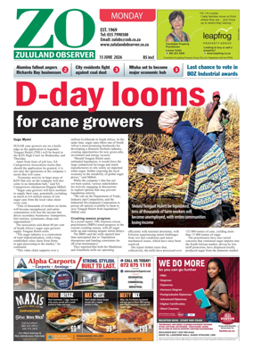 Cover of Zululand Observer - Monday