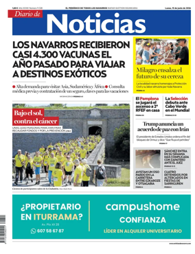Cover of Diario de Noticias (Spain)
