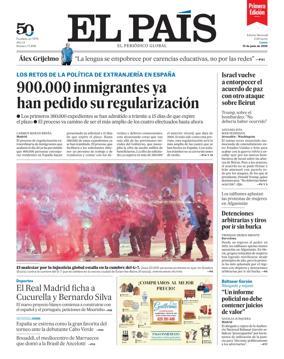 Cover of EL PAIS primera edicion