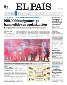 Cover of El Pais (Galicia)