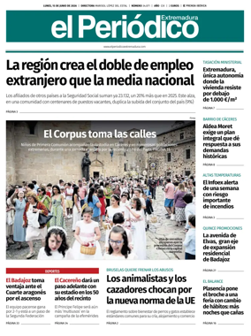 Cover of El Periodico Extremadura