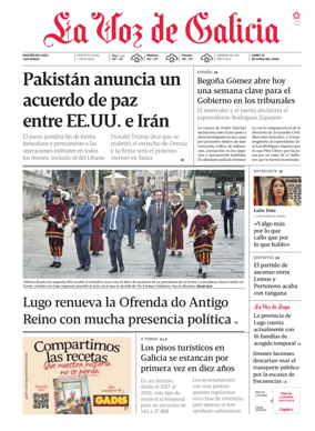 Cover of La Voz de Galicia (Lugo)