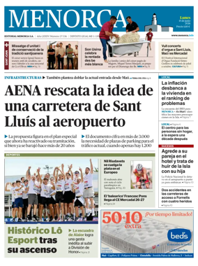 Cover of Menorca Diario Insular