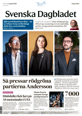 Cover of Svenska Dagbladet