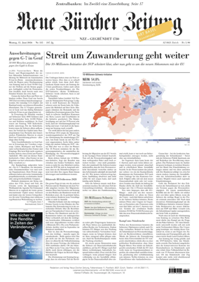 Cover of Neue Zurcher Zeitung