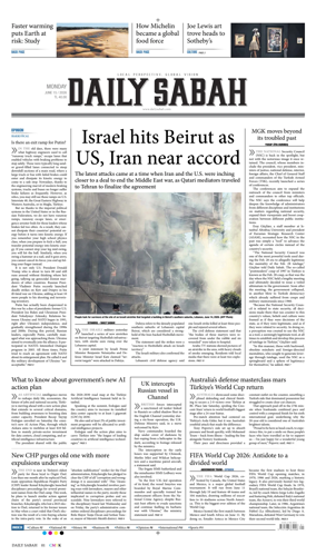 Cover of Daily Sabah (Turkey)