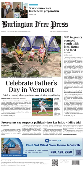 Cover of Burlington Free Press