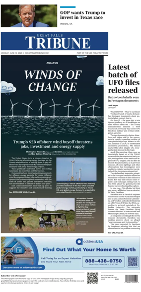 Cover of Great Falls Tribune