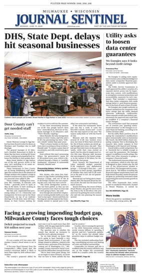 Cover of Milwaukee Journal Sentinel