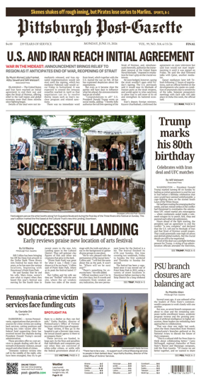 Cover of Pittsburgh Post-Gazette