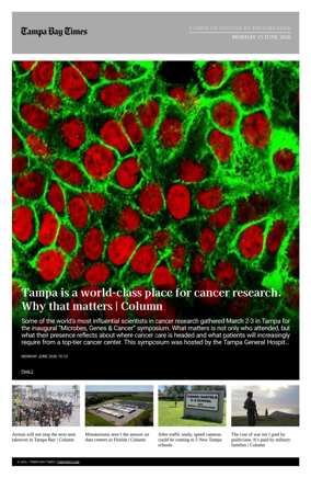 Cover of Tampa Bay Times TFP