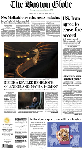 Cover of The Boston Globe