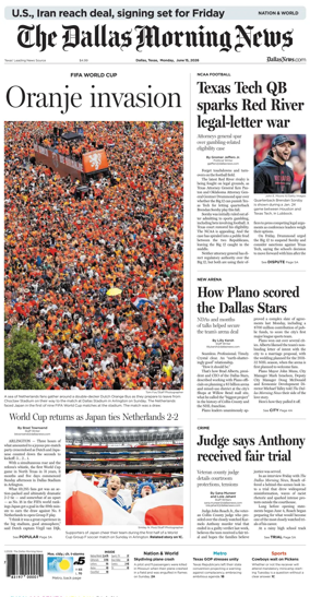 Cover of The Dallas Morning News
