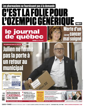 Cover of Le Journal de Quebec