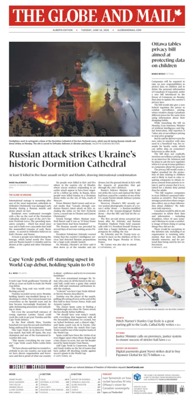 Cover of The Globe and Mail (Alberta Edition)