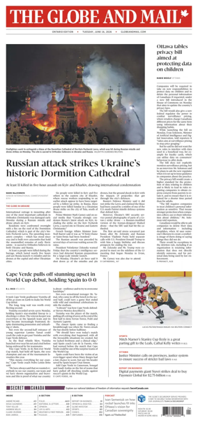 Cover of The Globe and Mail (Ontario Edition)