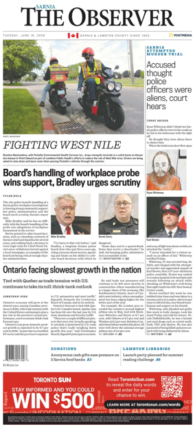 Cover of The Observer (Sarnia)