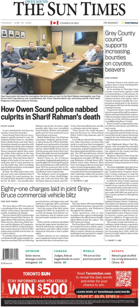 Cover of The Sun Times (Owen Sound)