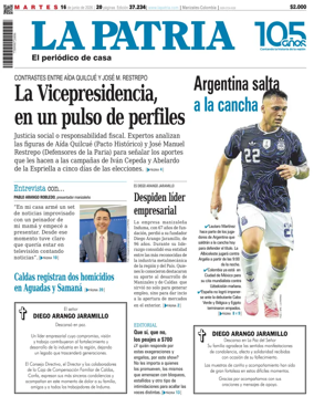 Cover of La Patria (Colombia)
