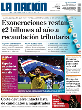 Cover of La Nacion (Costa Rica)