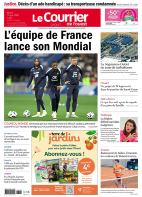 Cover of Le Courrier de l’Ouest (Cholet)
