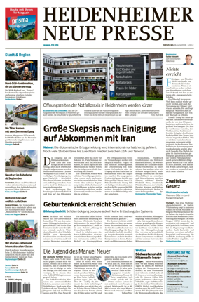 Cover of Heidenheimer Neue Presse