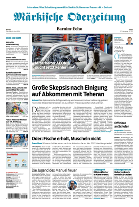 Cover of Markische Oderzeitung Bernau