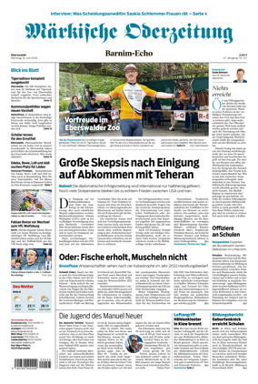 Cover of Markische Oderzeitung Eberswalde