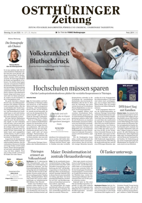 Cover of Ostthuringer Zeitung (Posneck)